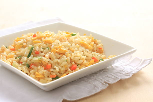 istock Chinese food, leek and egg fried rice 464735714