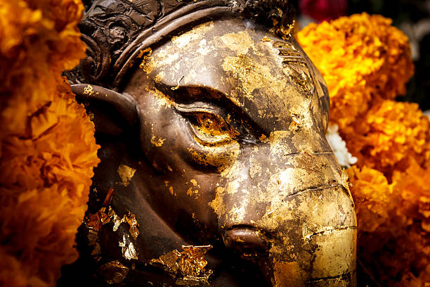 istock Golden face ganesha statue 464736575