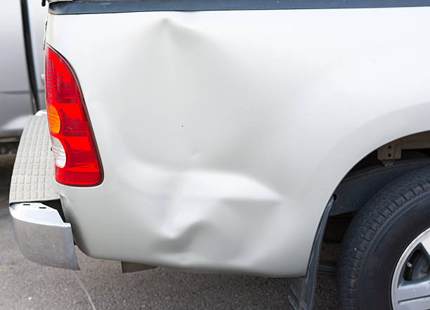 istock Gray truck accident from  car 464736658