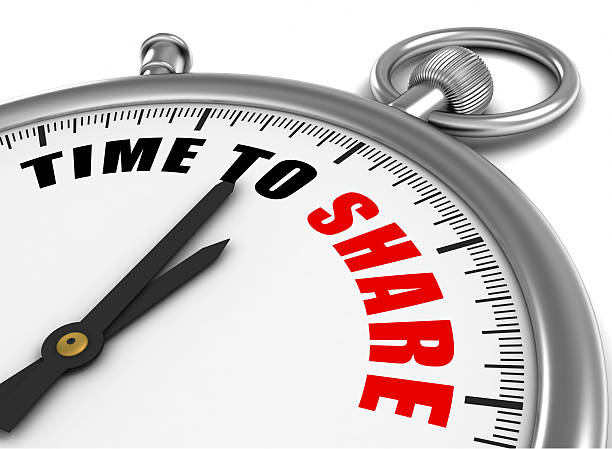 istock Picture of a timer with time to share written on it 464736748