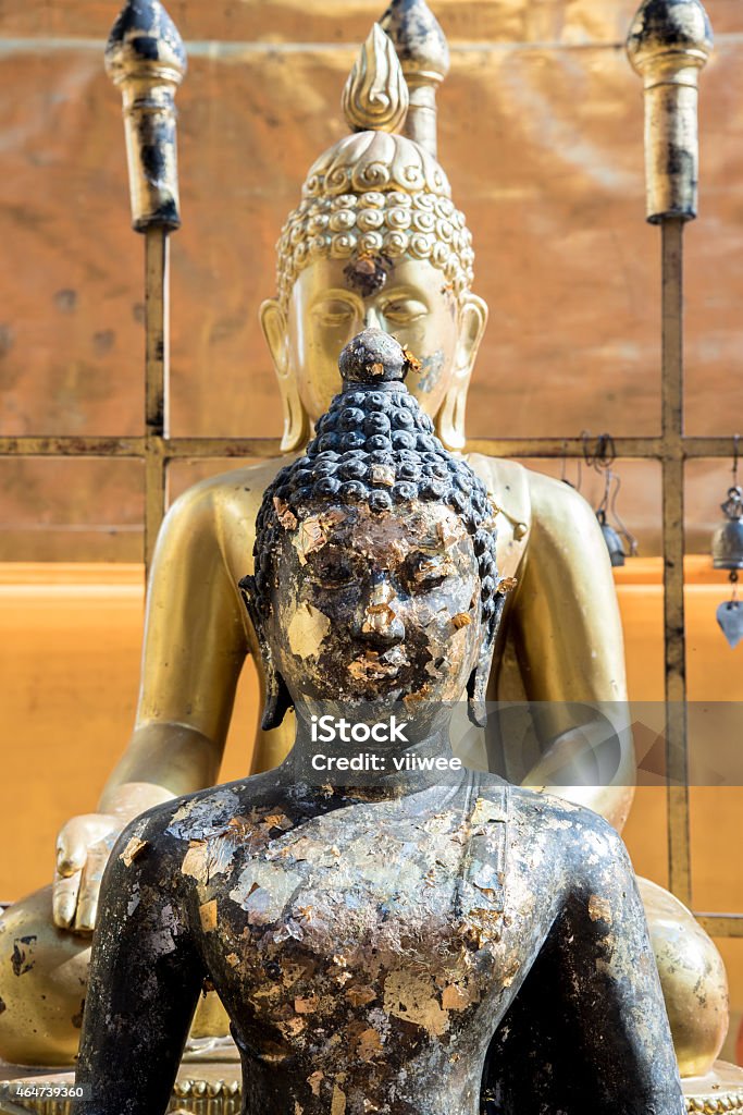 Buddha statue black and gold budha statue 2015 Stock Photo