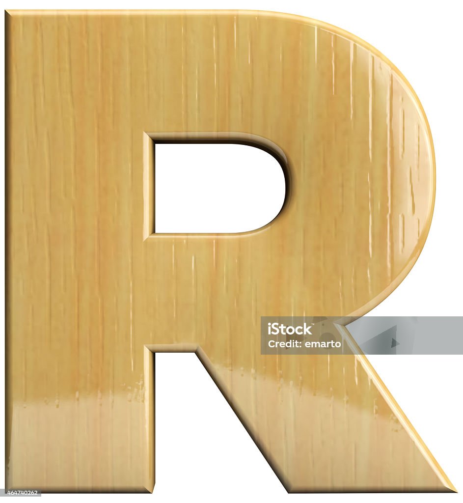 Wooden letter R Wooden letter R. Wood character isolated on white. Part of complete alphabet set. 2015 Stock Photo