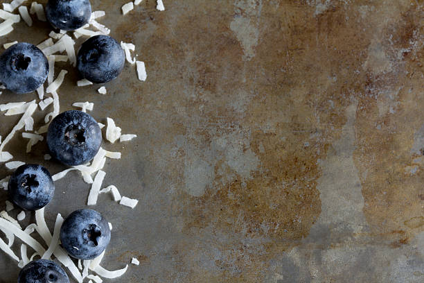 Blueberries and Coconut from Above
