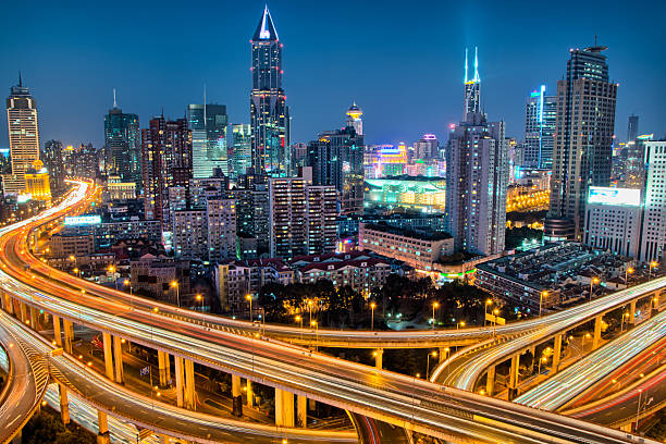 istock Shanghai downtown and elevated highway 464746634
