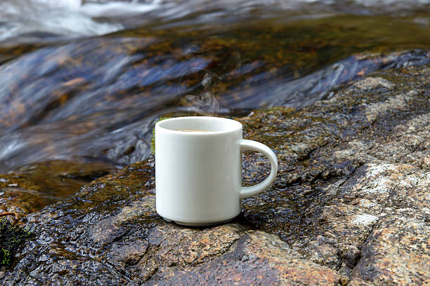 istock Refreshments and coffee on the rocks at the falls. 464748768