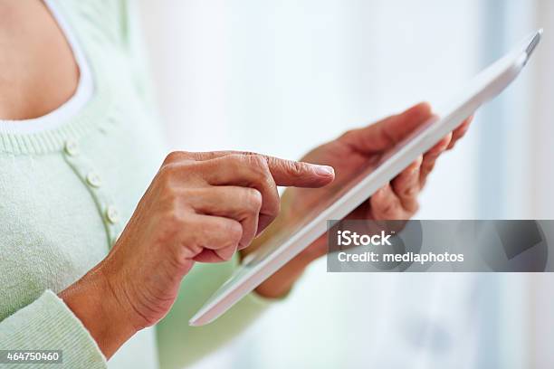 Using Tablet Computer Stock Photo - Download Image Now - 2015, Active Seniors, Adult