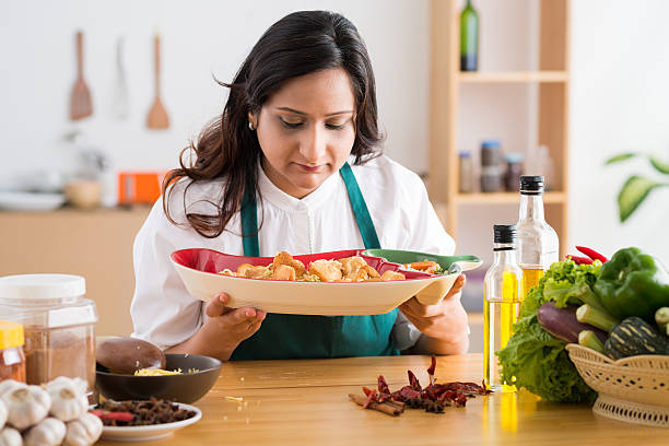 istock Housewife with a dish 464753750