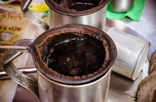 istock Close up of traditional cotton filter for thai coffee 464754558