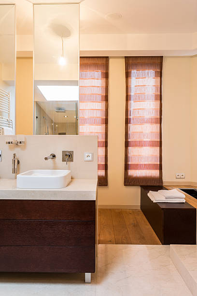 istock Bathroom in modern style in huge apartment 464754658