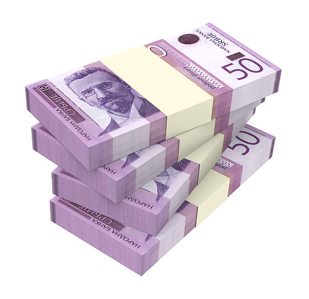 istock Serbian dinar isolated on white background. 464755422