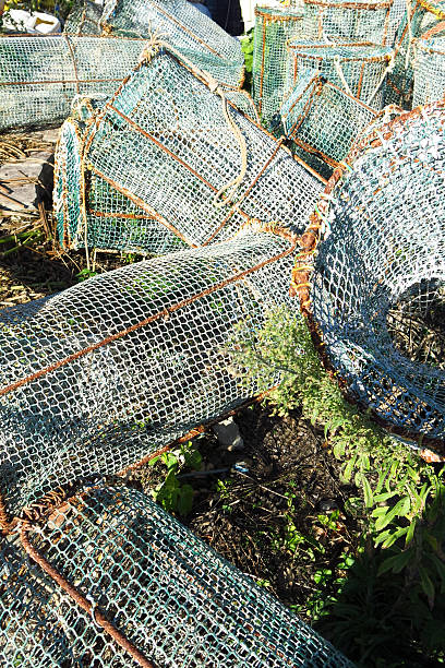 Fishing nets Fishing nets. Cadaques in Costa Brava of Catalonia, Spain. rope string commercial fishing net closed stock pictures, royalty-free photos & images