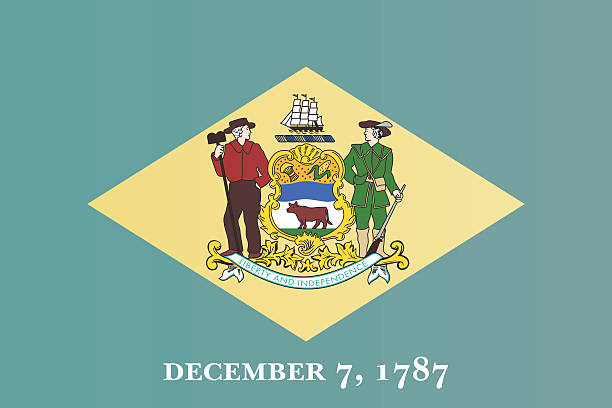 Flag of Delaware Flag of Delaware delaware us state stock illustrations