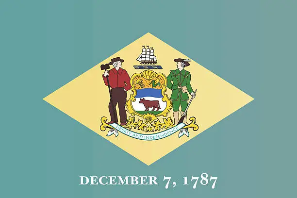 Vector illustration of Flag of Delaware