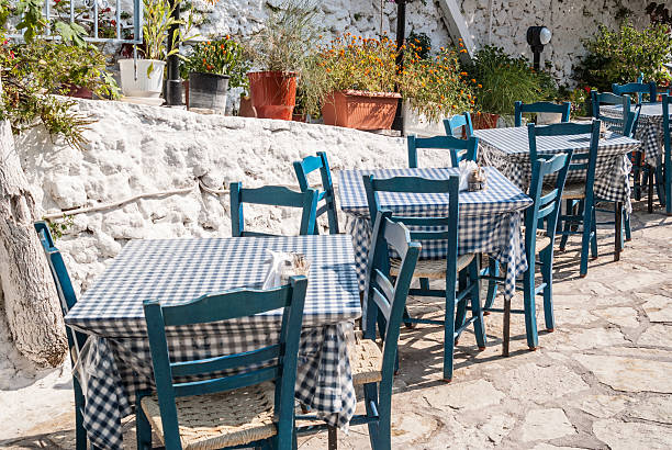 istock Greek island dining tables 464757258