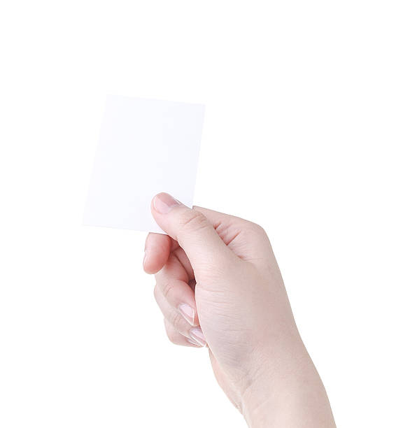 istock woman hand holding blank card 464761504