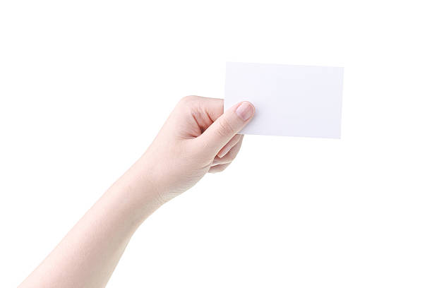 istock woman hand holding blank card 464761506