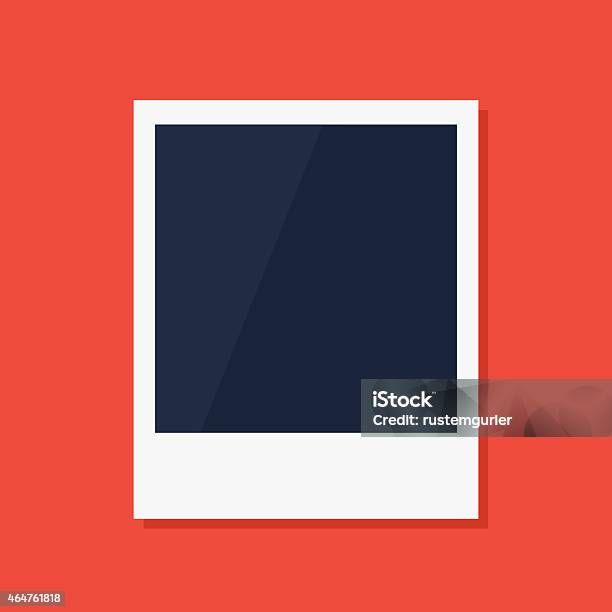 Empty Polaroid Photo Frame In Red Background Stock Illustration - Download Image Now - Instant Print Transfer, Instant Camera, Picture Frame