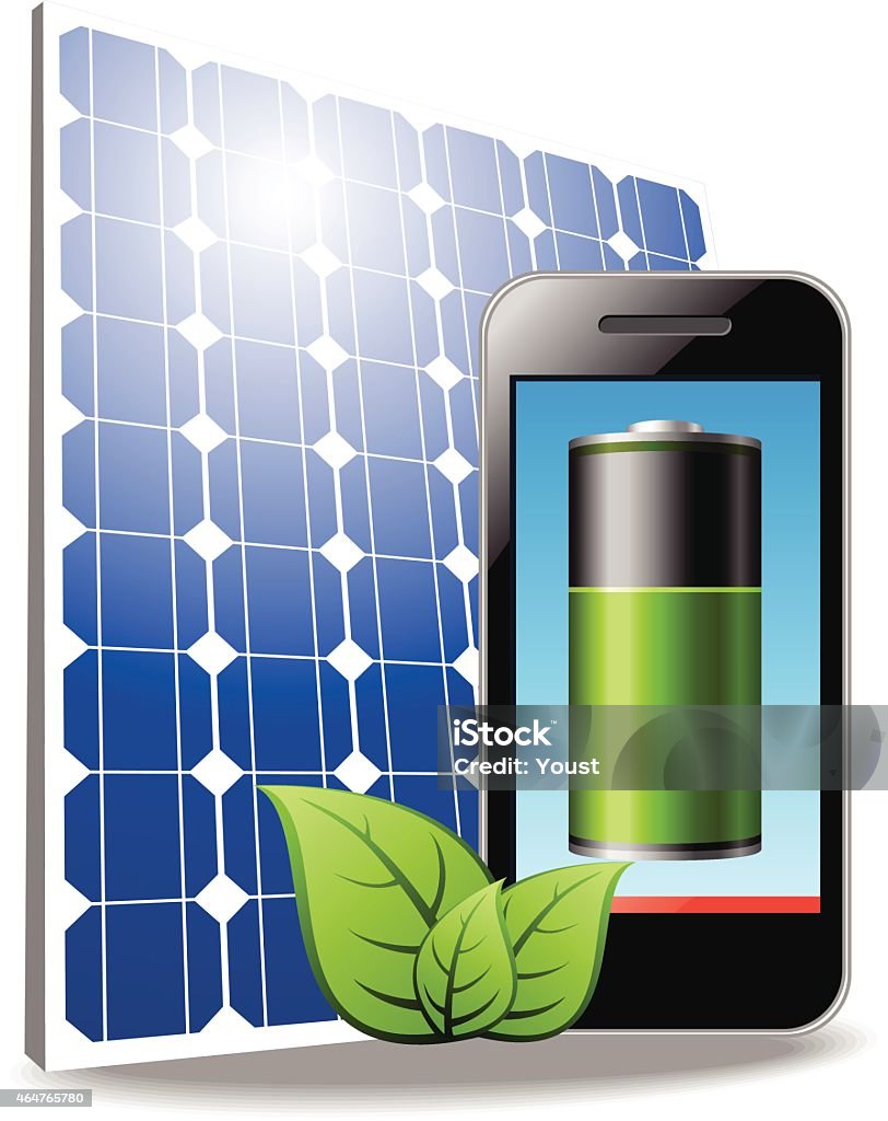 Cargador Solar de teléfono - arte vectorial de Cero emisiones libre de derechos