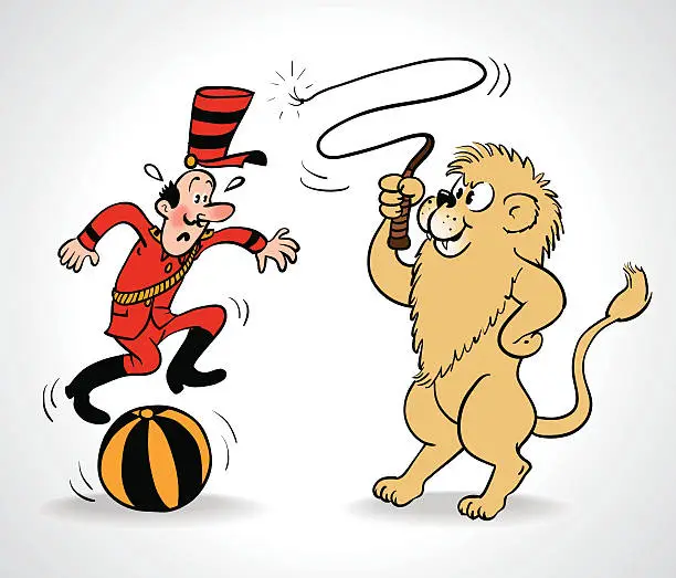 Vector illustration of Lion's Revenge Cartoon