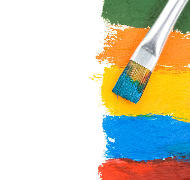 istock brush and color paints on white 464766643