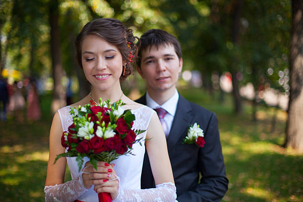 istock Newlyweds on Wedding Day 464773144