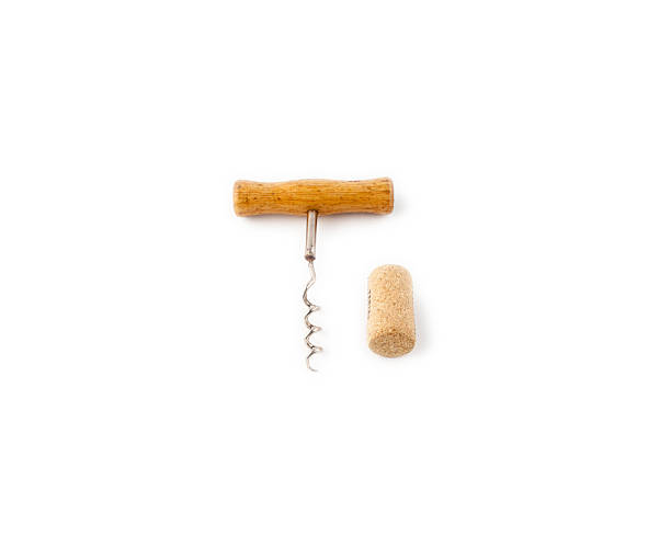 istock Vintage wooden corkscrew and cork 464773402