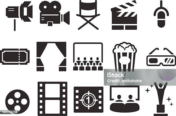 Stock Vector Illustration Movies Icons Stock Illustration - Download Image Now - Icon Symbol, Movie Theater, Movie