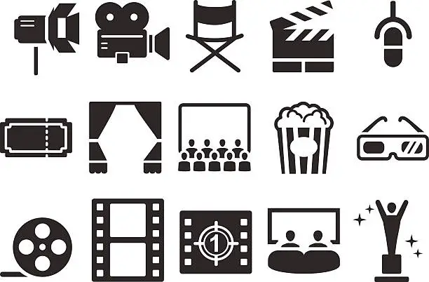Vector illustration of Stock Vector Illustration: Movies icons