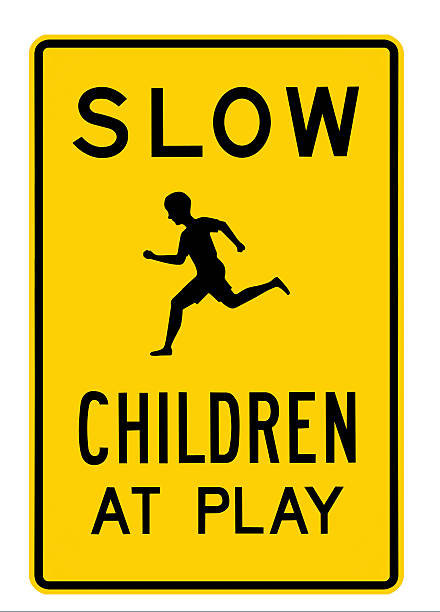 istock road sign - slow children at play 464776921