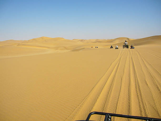 Quad in the Namib desert stock photo