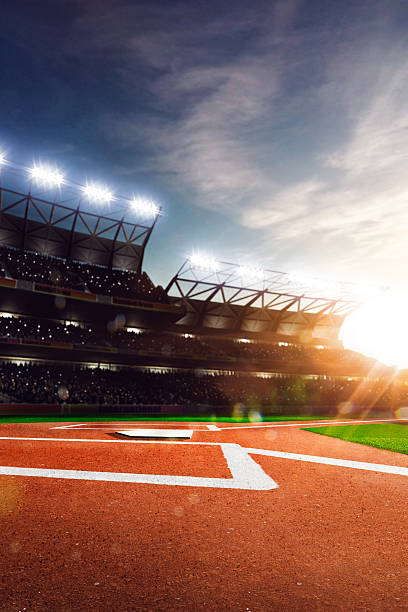 istock Professional baseball grand arena in sunlight 464779774