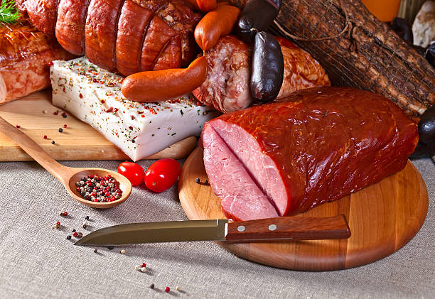 istock smoked meat and sausages 464780942