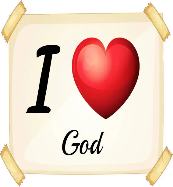 Vector illustration of I love god