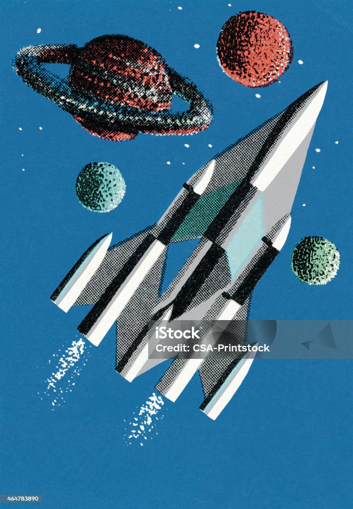 Spaceship and Planets http://csaimages.com/images/istockprofile/csa_vector_dsp.jpg 2015 stock illustration