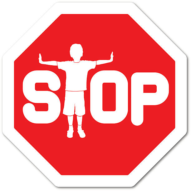 ilustrações, clipart, desenhos animados e ícones de sinal de parar - stop child stop sign child abuse