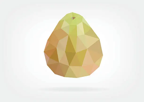 Vector illustration of Low Poly Chomphu fruit
