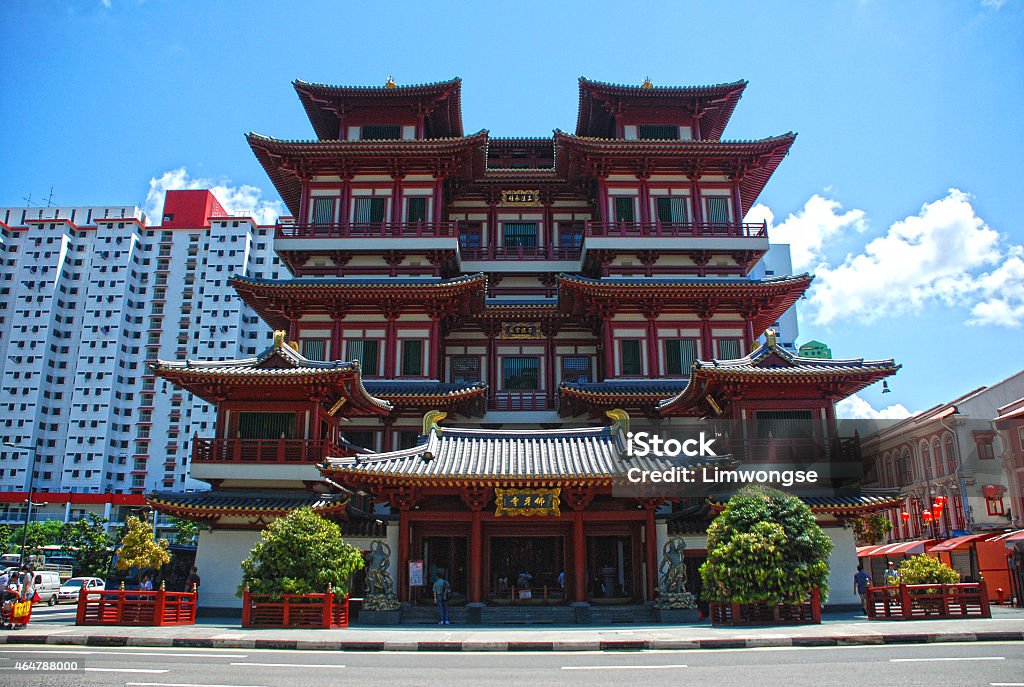 Buddha Tooth Relic Temple Singapore Singapore – July 11, 2010: The Buddha Tooth Relic Temple is a beautiful Chinese temple in Chinatown.  Temple - Building Stock Photo