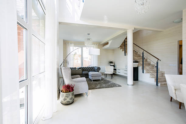 istock Luxurious and spacious living room 464789138