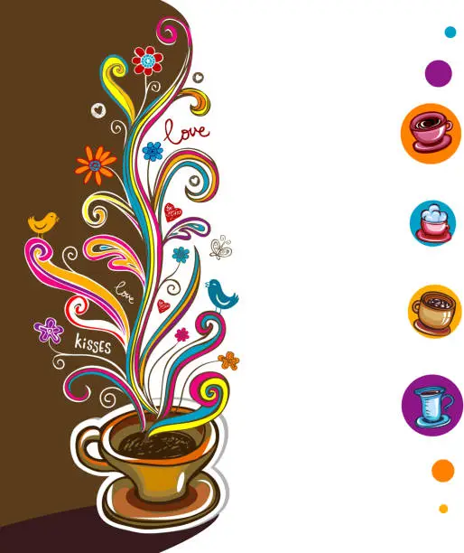 Vector illustration of Coffee theme Background