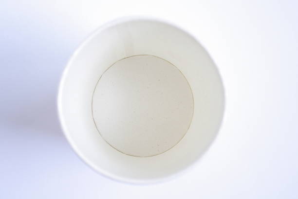 istock Top view of empty paper cup in white ground 464791577