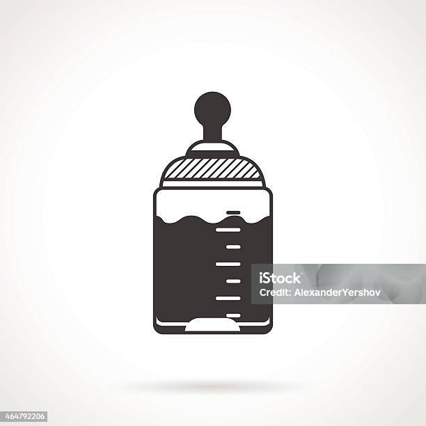 Baby Bottle Black Vector Icon Stock Illustration - Download Image Now - 2015, Cap - Hat, Child