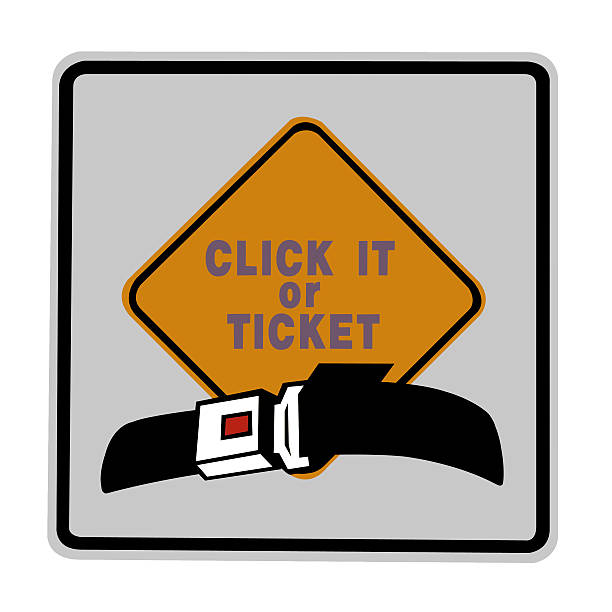 road sign - click it or ticket stock photo