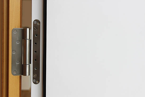 istock Door hinge and fragment of door leaf as copy space 464793534