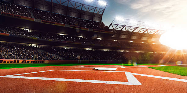 istock Professional baseball grand arena in sunlight 464794120