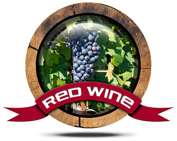 vino rosso-icona in legno - field brown text harvesting foto e immagini stock