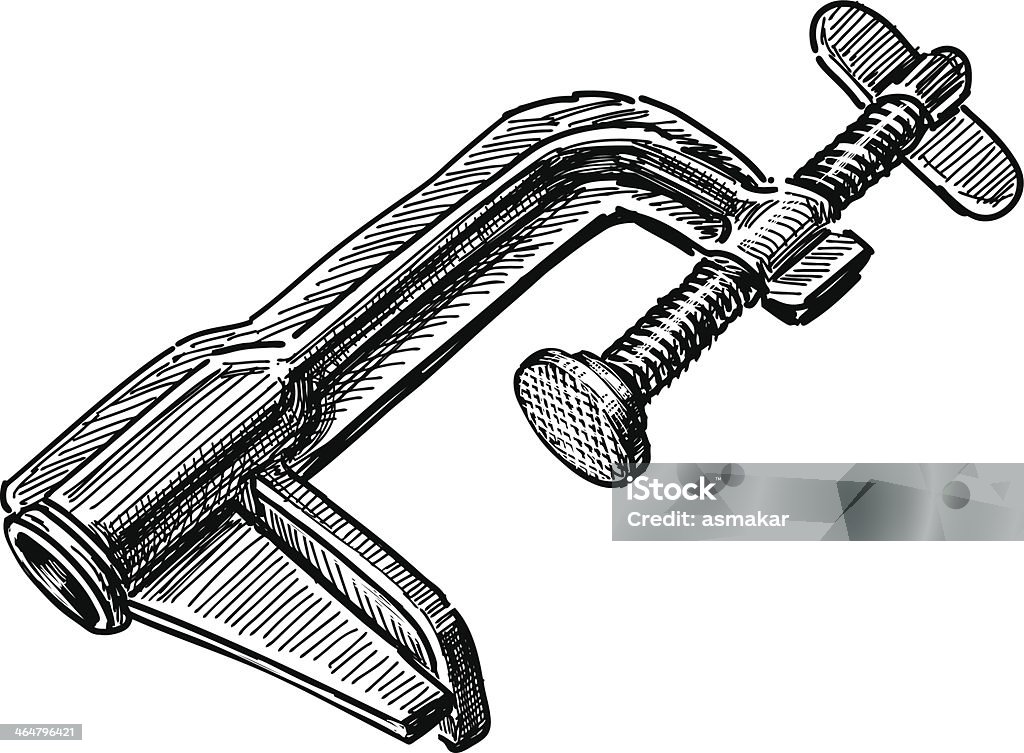 clamp Vector drawing of a c clamp. Clamp stock vector