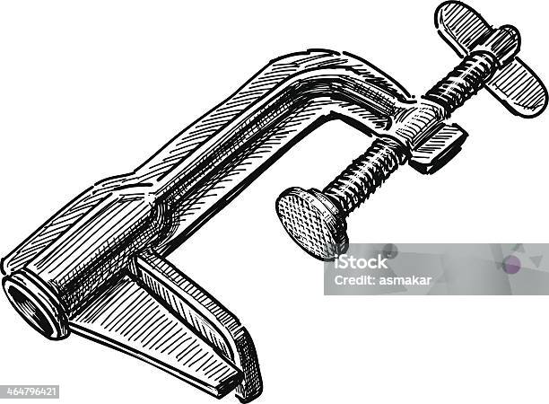 Clamp Stock Illustration - Download Image Now - Clamp, Vise Grip, White Background