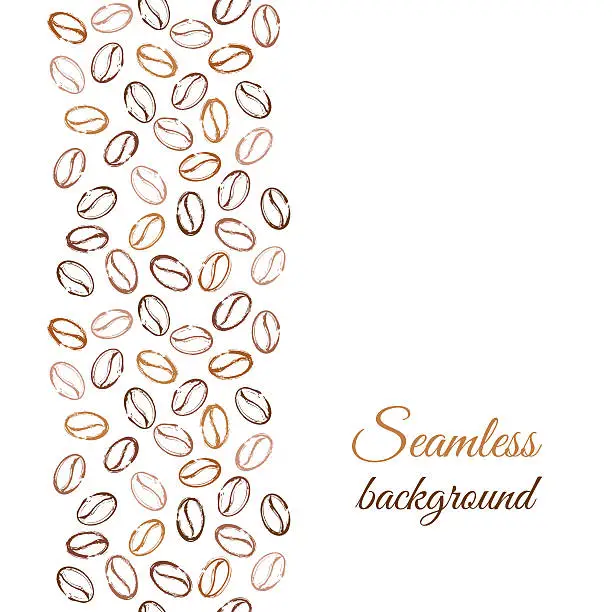 Vector illustration of Coffee beans grunge background.