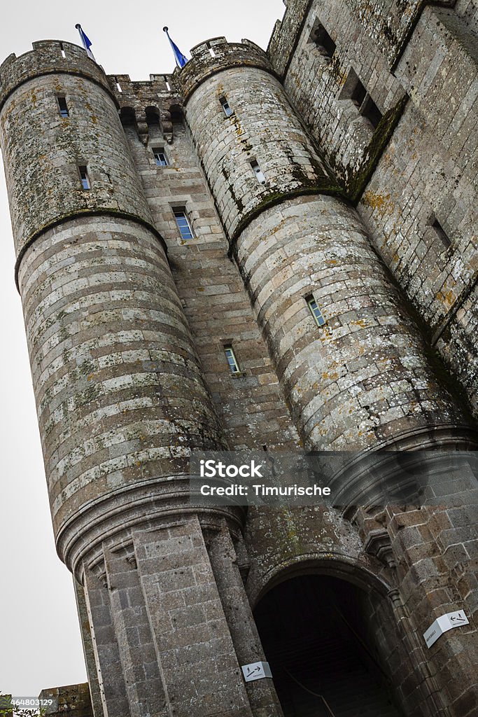 France. Normandy. Mont Saint-Michel (Mont Saint MichÃ©) The island has been transformed into a fortress-monastery, in the North-West coast of France. Abbey - Monastery Stock Photo