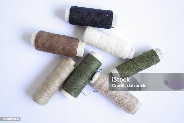 Thread Spools Stock Photo - Download Image Now - Art And Craft, Beige, Blue